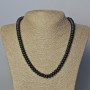 Shungite (imitation) Necklace, smooth rondelle, diameter 8x5mm+-, length 45-49cm+