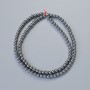 Hematite Beads, smooth round, diameter 4mm+/-, length 40cm+/- on fishing line