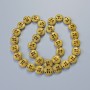 Hematite beads with matte golden colour, 12×4.5 mm, approx. 41 cm on thread