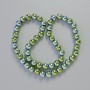 Hematite Beads, round, chameleon green colour, diameter 8mm+/-, length 42cm+/- on thread