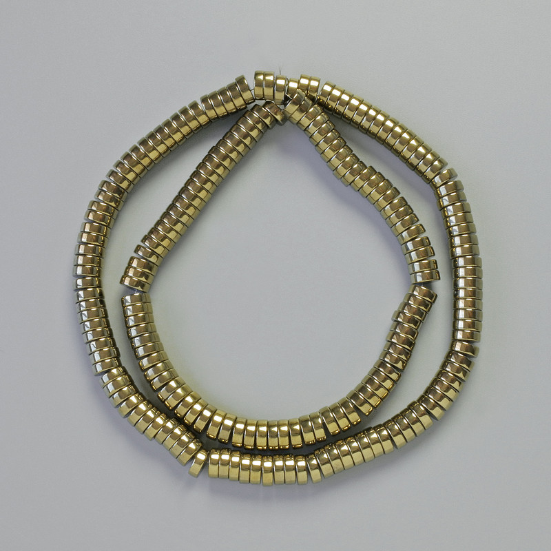 Hematite Rondelle Insert Beads, Bronze Colour, Diameter 6x2mm+/-, Length 42cm+/- on a String