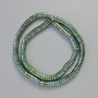 Hematite Rondelle Insert Beads, Green Chameleon Colour, Diameter 6x2mm+/-, Length 42cm+/- on a String