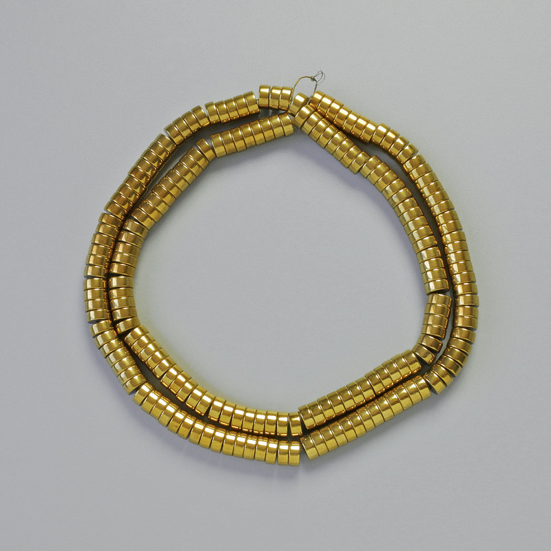 Hematite Rondelle Insert Beads, Dark Gold Colour, Diameter 5x2mm+/-, Length 42cm+/- on a String