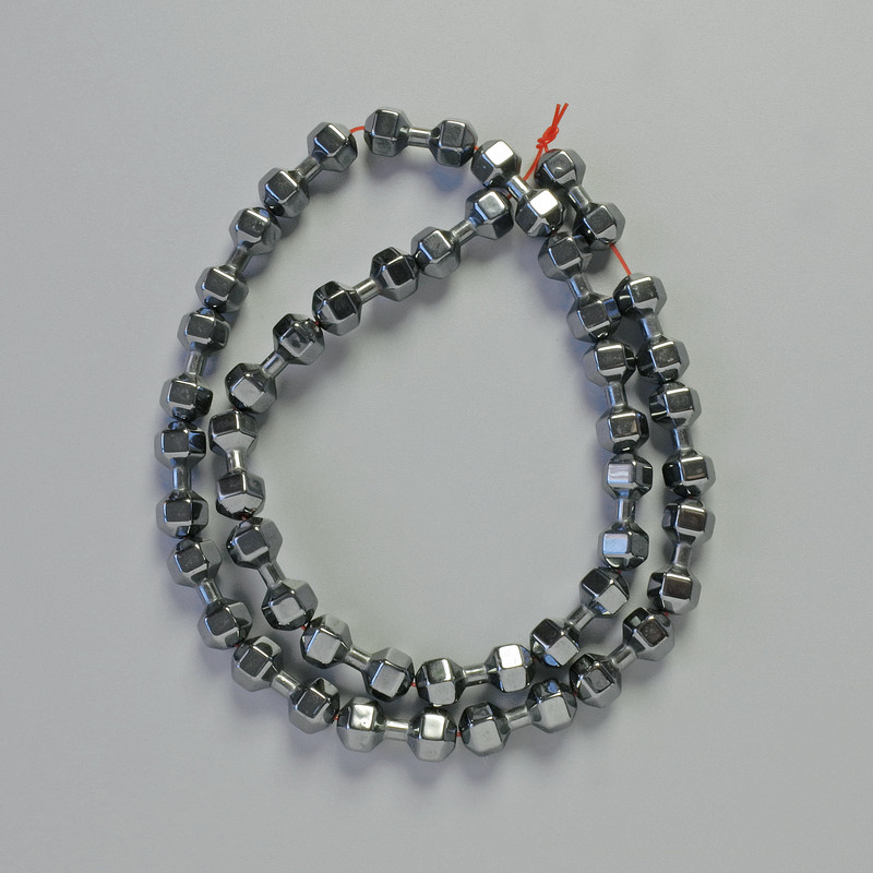 Hematite Dumbbell Beads, black colour, diameter 15x6mm+/-, length 40cm+/- strand