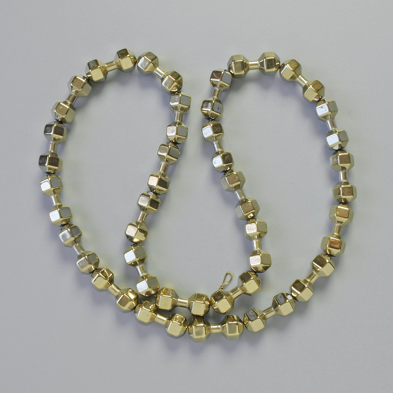 Hematite Dumbbell Beads, Light Bronze Colour, Diameter 15x6mm+/-, Length 40cm+/- Strand