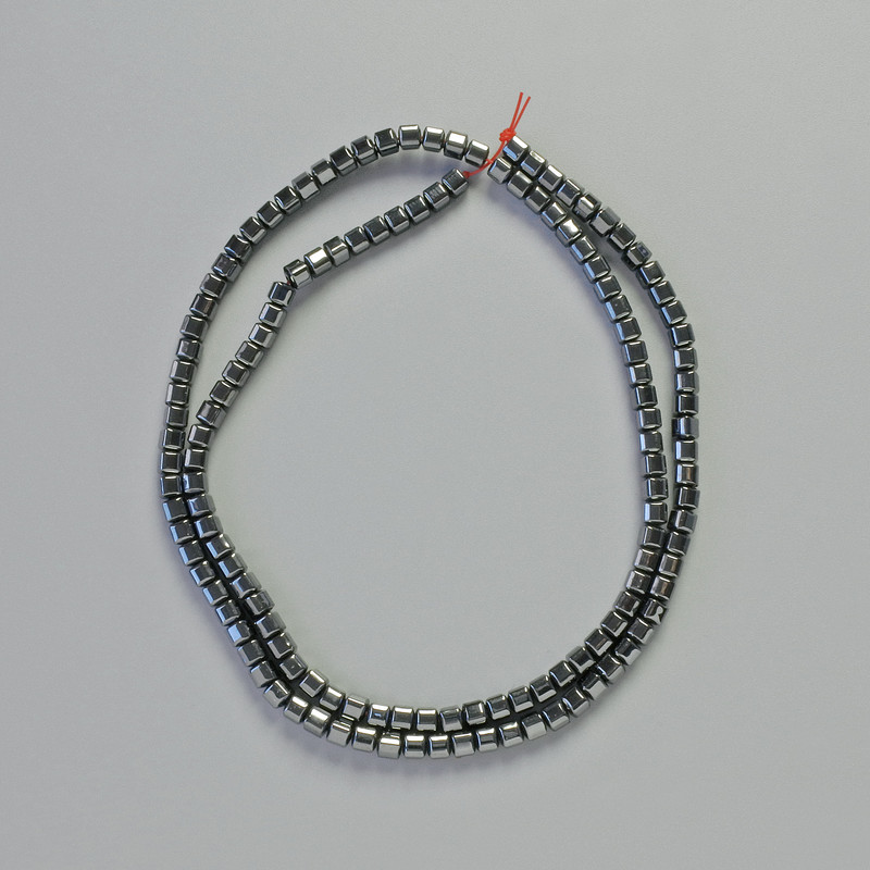 Hematite Cube Beads, black colour, diameter 3x3mm+/-, length 41cm+/- strand
