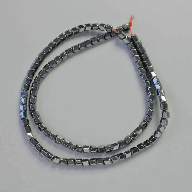 Hematite Zigzag Hexagon Beads, black colour, diameter 3.5x3.5mm+/-, length 40cm+/- strand