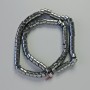 Hematite Zigzag Cylinder Beads, black colour, diameter 7x5mm+/-, length 40cm+/- strand