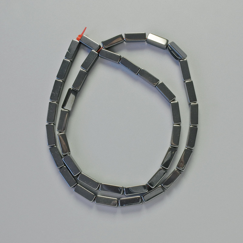 Hematite Beads Rectangle Black Colour, diameter 10x4mm+/-, length 41cm+/- strand