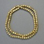 Hematite Cube Beads, Gold Colour, 4x4mm+- Diameter, 40cm+- Strand