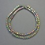 Hematite Beads Cubes Rainbow Colour Matte & Glossy, diameter 4x4mm+/-, length 40cm+/- strand