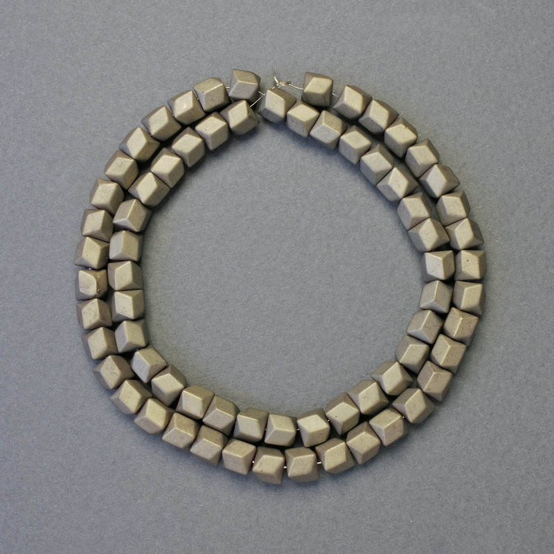 Hematite Hexagon Zigzag Beads, Matte Khaki Colour, Diameter 6x6mm+/-, Length 42cm+/- Strand
