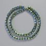 Hematite Beads Cubes Green Chameleon Colour, Diameter 6x6mm+-, Length 41cm+- Strand