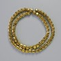 Hematite Beads Cubes Gold Colour, Diameter 6x6mm+-, Length 41cm+- Strand