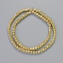 Hematite Beads Cubes Matte Gold Colour, Diameter 4x4mm+-, Length 41cm+- Strand