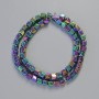 Hematite Beads Hexagons Zigzag Multicolour, Diameter 6x6mm+-, Length 42cm+- Strand