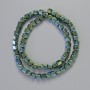 Hematite Beads Hexagons Zigzag Green Chameleon Colour, Diameter 6x6mm+-, Length 42cm+- Strand
