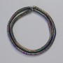 Hematite Rondelle Wave Insert Beads, Black Multicolour, Diameter 4x1mm+-, Length 40cm+- Strand