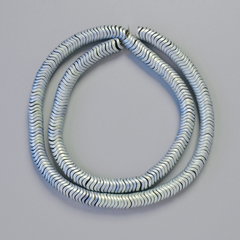 Hematite Rondelle Wave Insert Beads, Matte Rainbow Blue Colour, Diameter 6x1mm+-, Length 42cm+- Strand