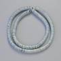 Hematite Rondelle Wave Insert Beads, Matte Rainbow Blue Colour, Diameter 6x1mm+-, Length 42cm+- Strand