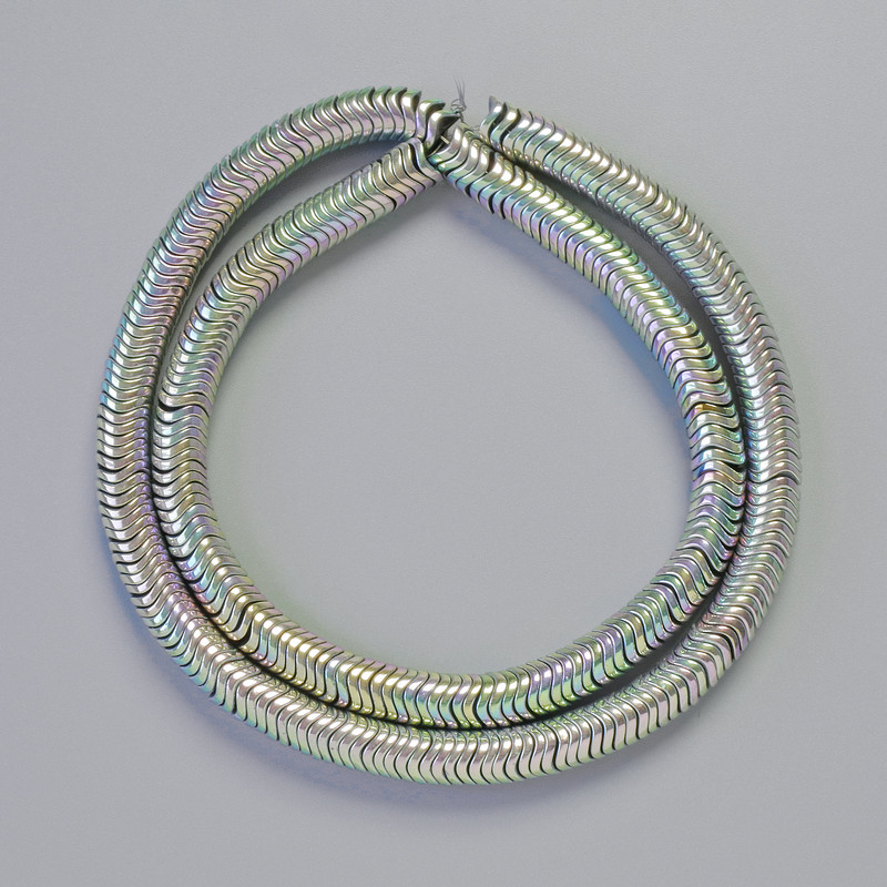 Hematite Rondelle Wave Insert Beads, Rainbow Silver Colour, Diameter 6x1mm+-, Length 42cm+- Strand