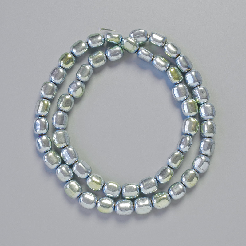 Hematite Oval Beads, Blue Chameleon Colour, Diameter 7x7mm+-, Length 40cm+- Strand