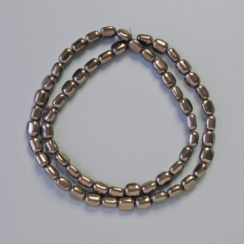 Hematite Oval Beads, Bronze Colour, Diameter 7x5mm+-, Length 40cm+- Strand