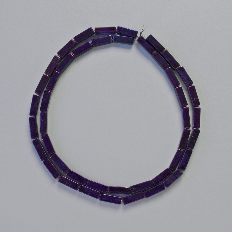 Hematite Beads Rectangles, 9x3mm+-, Purple Colour, Strand