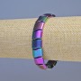 Hematite Bracelet, Petrol Colour Wave, Diameter 12x10mm+-, Length 18cm+- Stretch