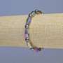 Hematite Bracelet, Petrol Colour Bicone Diameter 13x7mm+- and Black Round Bead Diameter 6mm+-, Length 18cm+- Stretch