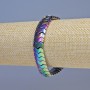 Hematite Bracelet, Petrol Colour Snake Zigzag, Diameter 12x6x5mm+-, Length 18cm+- Stretch