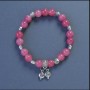 Tourmaline (Synthetic) Bracelet, Smooth Round Beads, Diameter 8mm+-, Length 18cm+- Stretch with Smiley Charm