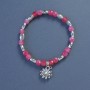 Tourmaline Bracelet, Faceted Cube, Diameter 5mm+-, Length 18cm+- Stretch with Flower Charm