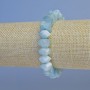 Aquamarine Bracelet, faceted rondelle, diameter 10x6mm+/-, length 18cm+/- stretch, handmade