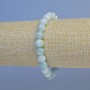 Aquamarine Bracelet, natural stone faceted bead, diameter 8mm+/-, length 18cm+/- stretch