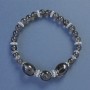 Smoky Quartz Bracelet, round beads, diameter 6mm+/-, tumbled, diameter 10x12mm+/-, length 18cm+/- stretch with inserts
