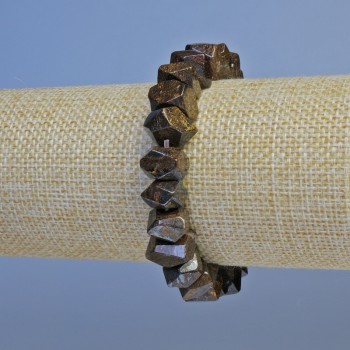 Bronzite Bracelet, faceted rondelle, diameter 10x7mm+/-, length 18cm+/- stretch