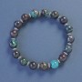 Chrysocolla Bracelet, smooth round beads, diameter 9mm+/-, length 18cm+/- stretch with inserts