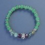Fluorite Bracelet, smooth round beads, diameter 8mm+/-, length 18cm+/- stretch with Shell insert