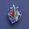 Ladybird Brooch Yellow Blue Enamel Silver-Coloured Metal 17x24mm+