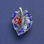 Ladybird Brooch Yellow Blue Enamel Silver-Coloured Metal 17x24mm+