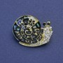 Snail Brooch Abalone White Rhinestones Gold-Coloured Metal 20x26mm+