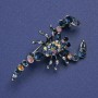 Scorpion Brooch, Blue & Petrol Rhinestones, Silver-Tone Metal, 47x25mm +