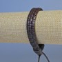 Men's Bracelet Brown Eco Leather Adjustable, Circumference 18-24cm