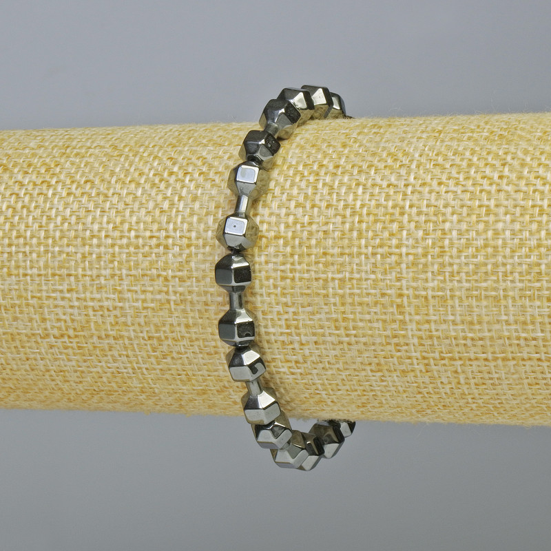 Hematite Bracelet, Dumbbell Beads, Black Colour, Diameter 15x6mm+-, Length 18cm+- (Stretch)