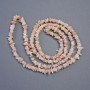 Natural Stone Pink Opal Chip Beads on Fishing Line, diameter 9x4-4x2mm+-, length 78cm+