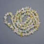 Natural Morganite Stone Chip Beads on Fishing Line, diameter 11x5-6x4mm+-, length 78cm+
