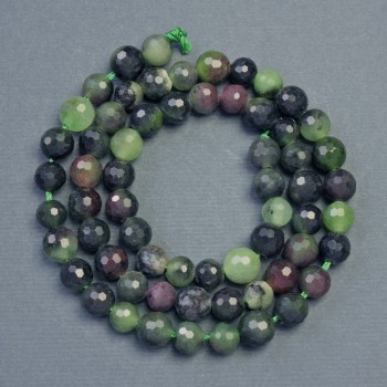Natural Zoisite Stone Beads Faceted Round, diameter 6mm+-, length 34cm+