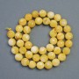 Natural Yellow Jadeite Stone Beads Faceted Round, diameter 8mm+-, length 37cm+