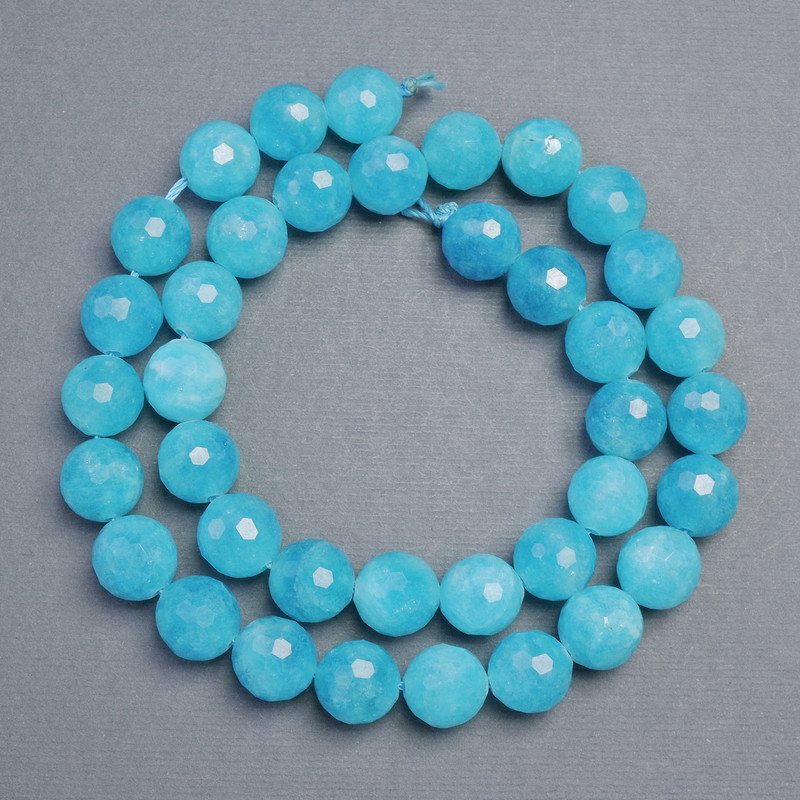 Natural Aquamarine Beads, Faceted Round, 10mm+- Diameter, 36cm+ Length